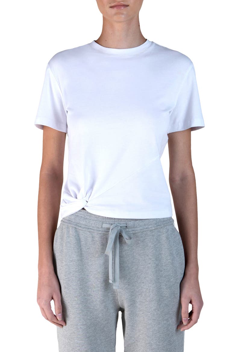 Cody Twist Hem T-Shirt, Main, color, OPTIC WHITE