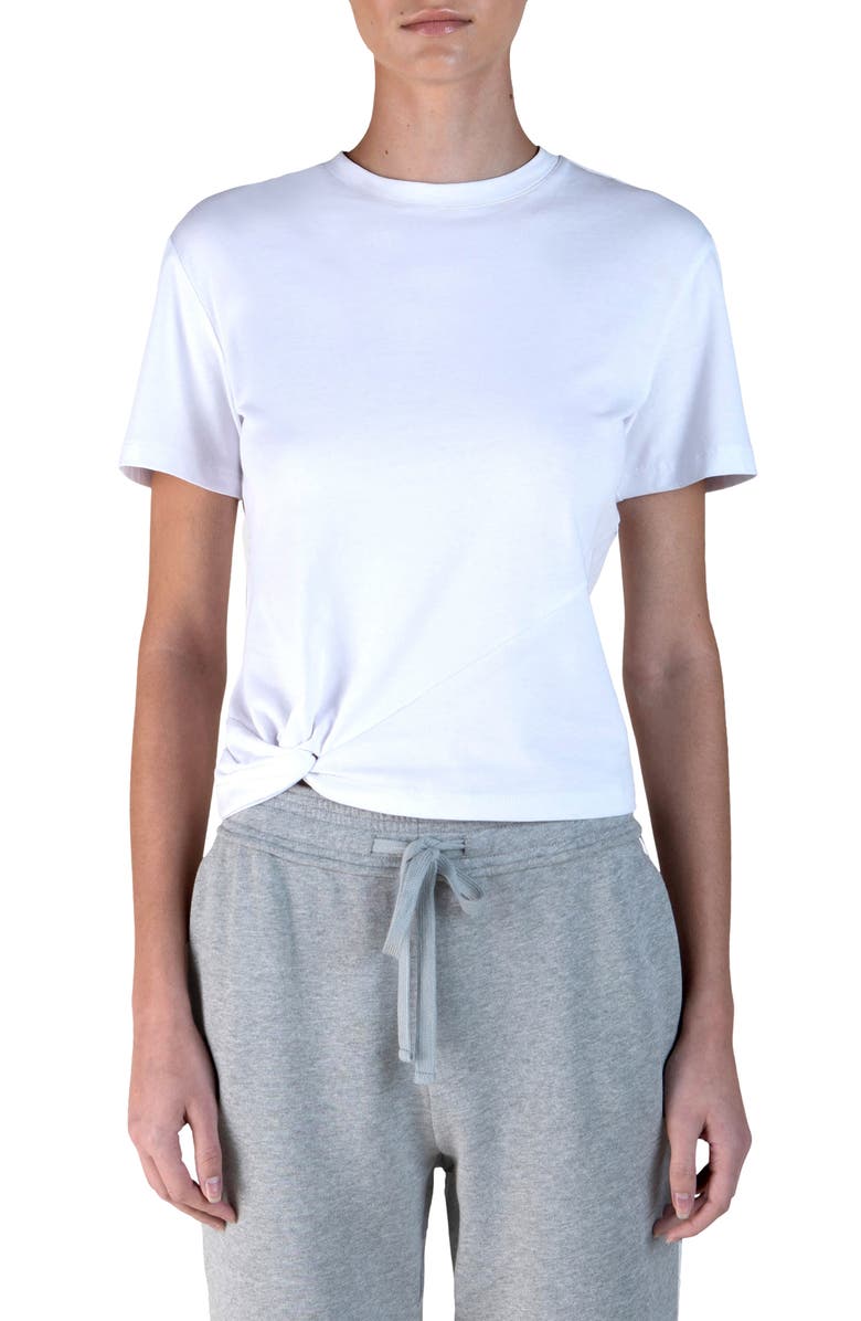 Derek Lam 10 Crosby Cody Twist Hem T-Shirt, Main, color, 