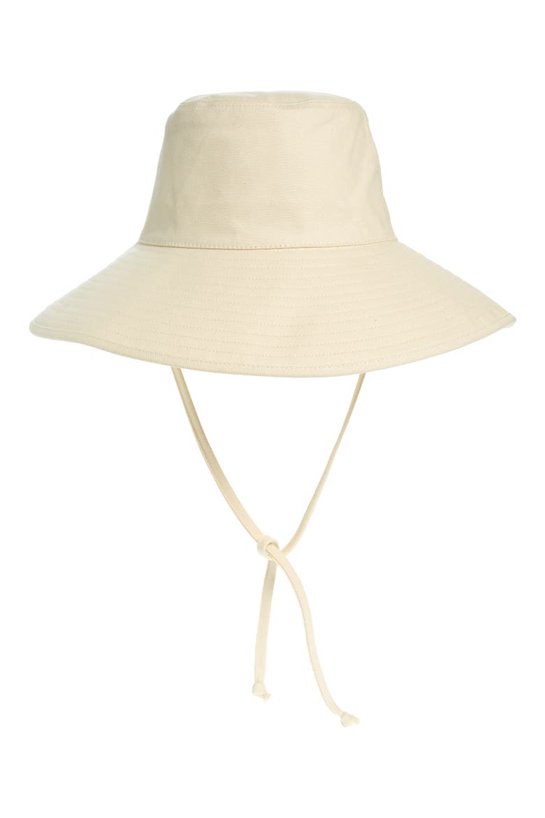 Holiday Cotton Canvas Bucket Hat, Main, color, BEIGE