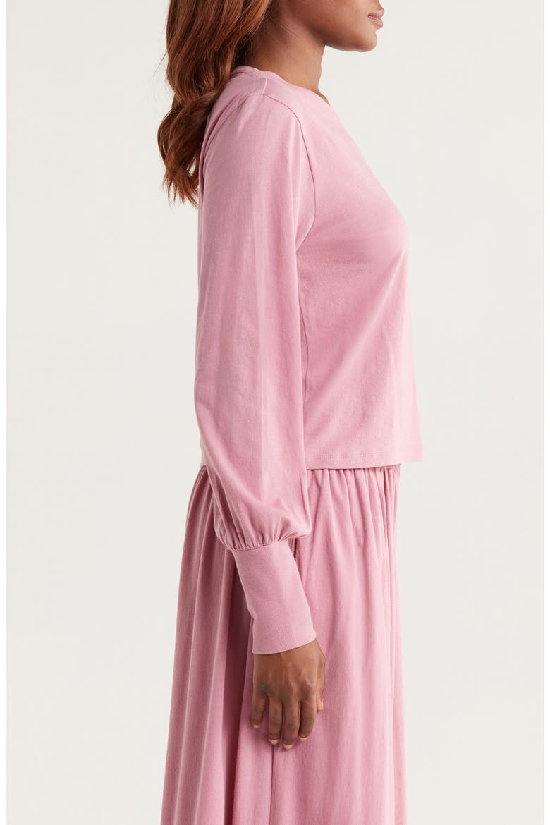 Organic Pima Cotton Lounge T-Shirt, Alternate, color, CLARION ROSE