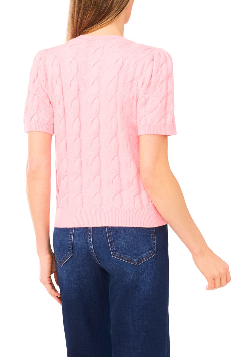 CeCe Cotton Blend Cable Knit Sweater, Alternate, color, 