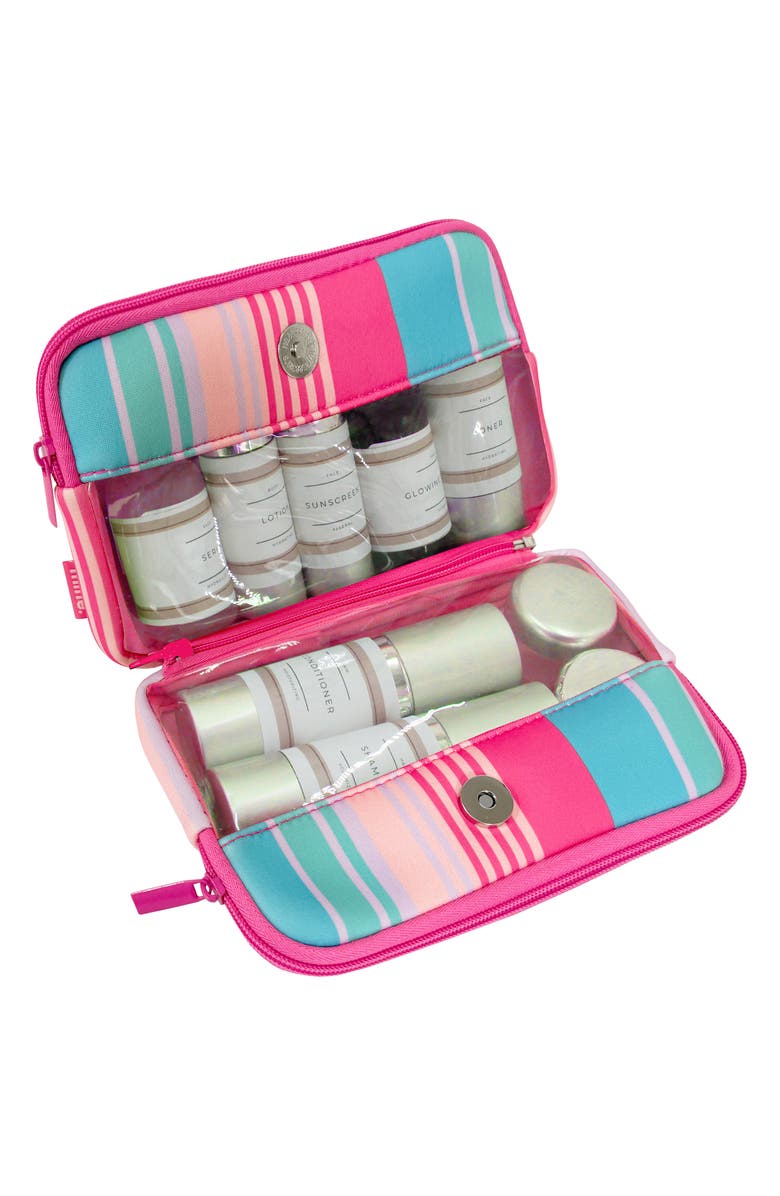 MYTAGALONGS Rectangular Double Zip Cosmetics Pouch, Alternate, color, Sienna Stripe