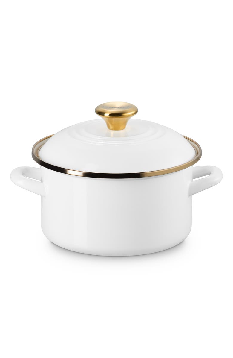Le Creuset The Traditional Enameled Stainless Steel Petite Stockpot, Main, color, White