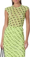 AFRM Nina Crewneck Cap Sleeve Mesh Top