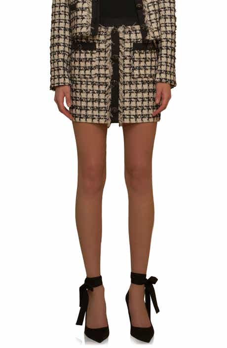 Premium Fringe Tweed Miniskirt