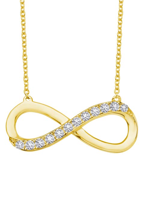 Simulated Diamond Infinity Pendant Necklace