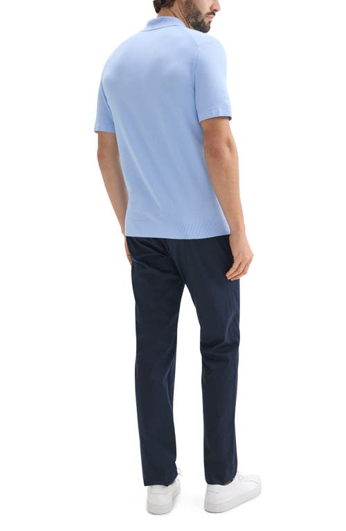 Theory Goris Grid Light Performance Polo In Clear Sky