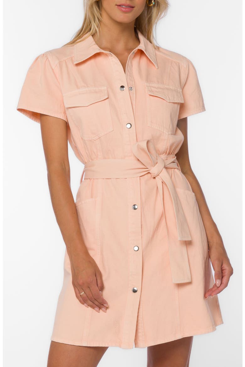 Fonda Belted Utility Shirtdress, Main, color, APRICOT