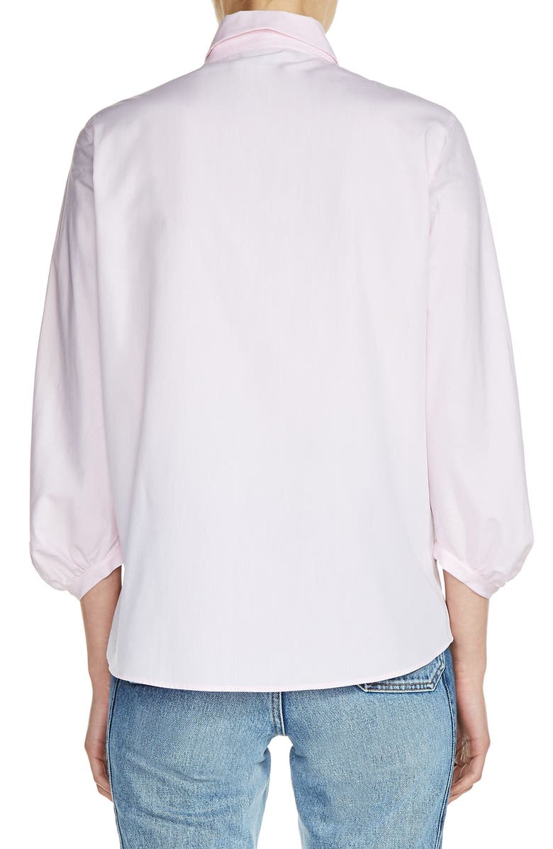 maje Tie Neck Shirt, Alternate, color, 
