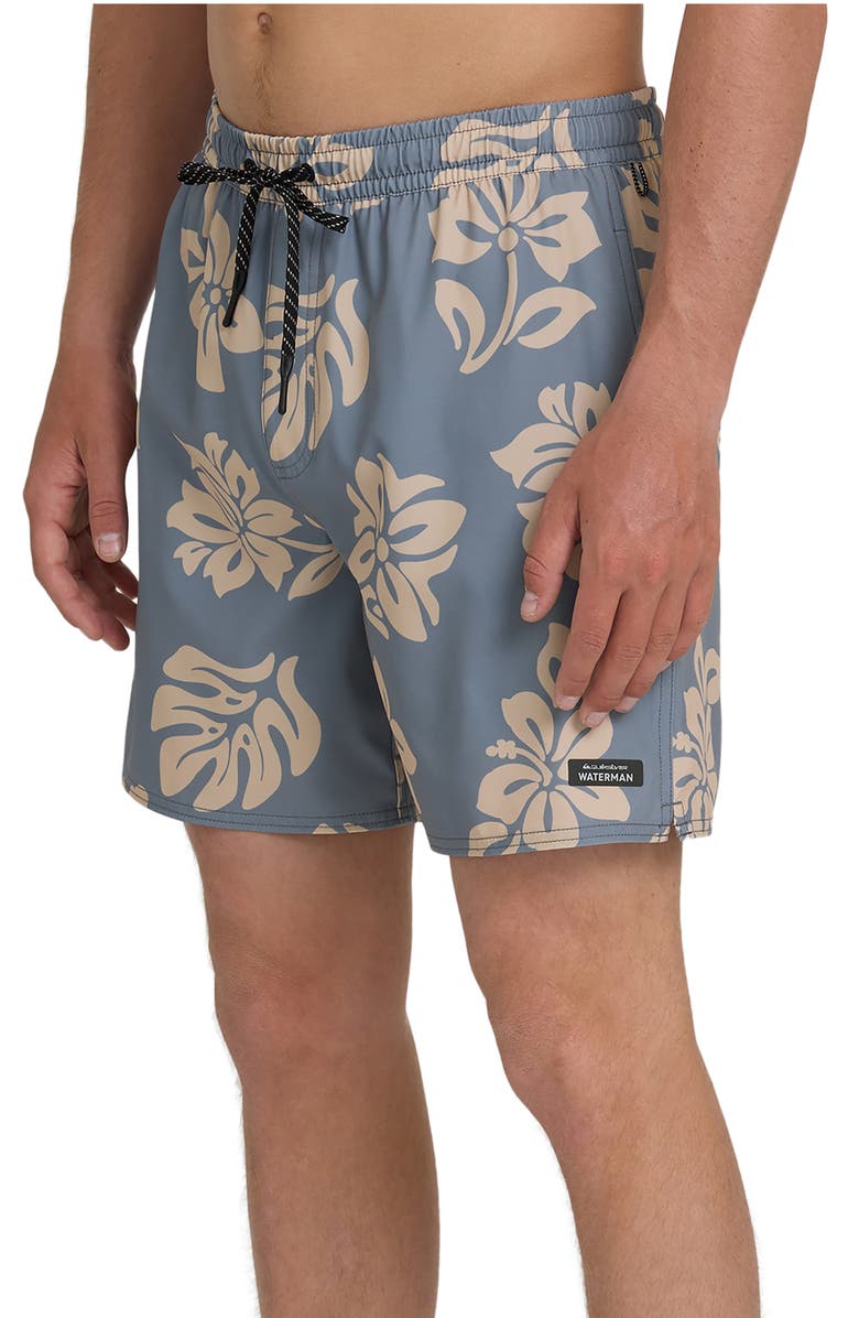 Quiksilver Mix Pack Volley Floral 17" Swim Trunks, Alternate, color, Phantom
