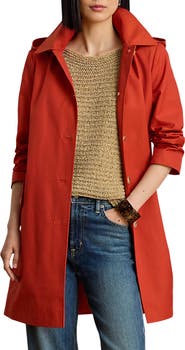 Lauren Ralph Lauren Balmacaan Hooded Raincoat