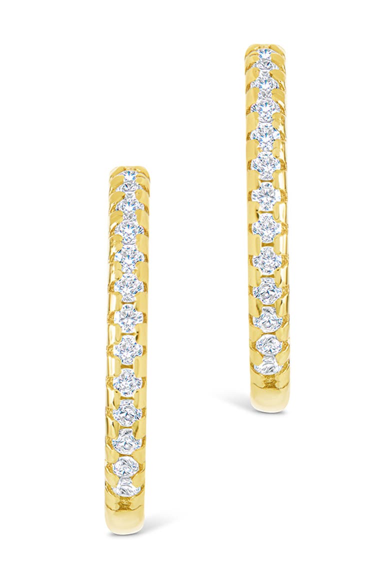 Lilia Cubic Zirconia Infinity Huggie Hoop Earrings, Alternate, color, GOLD