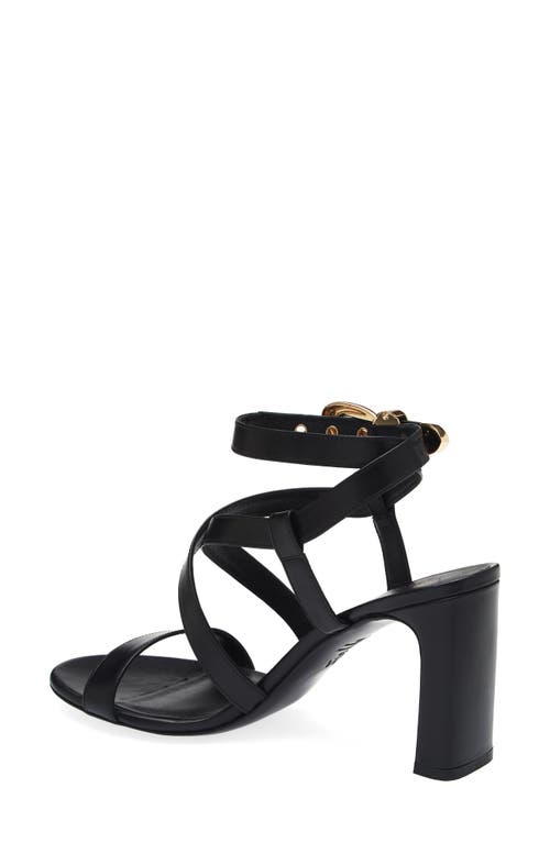 Stuart Weitzman Maven Leather Buckle Strappy Sandals