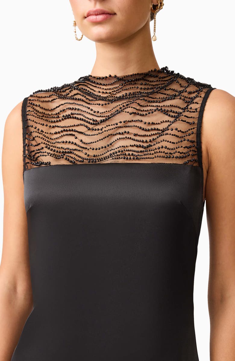 Elliatt Margot Beaded Sleeveless Gown, Alternate, color, Black