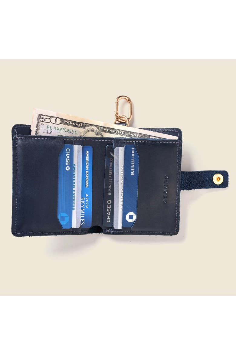 Wallet with Snap and Key Ring, Alternate, color, Navy