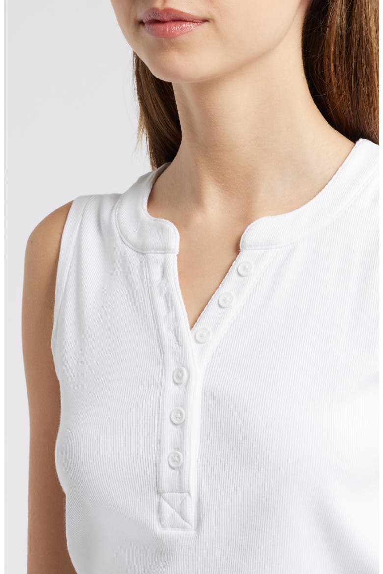 Mayla Sleeveless Henley, Alternate, color, WHITE