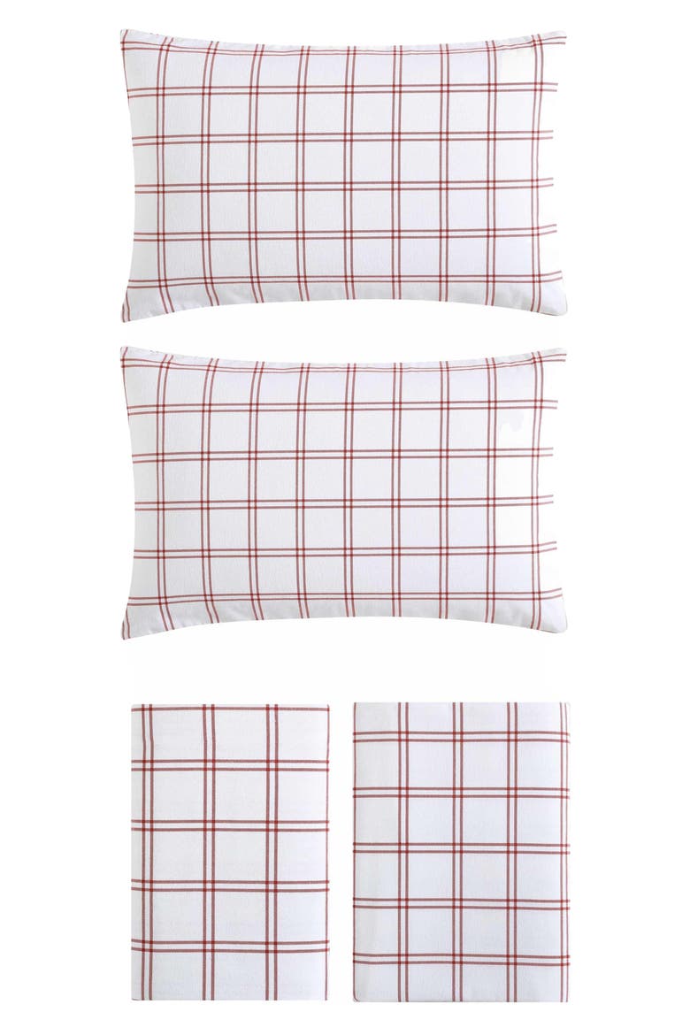 Westridge Plaid Flannel Sheet Set, Alternate, color, DARK ORANGE