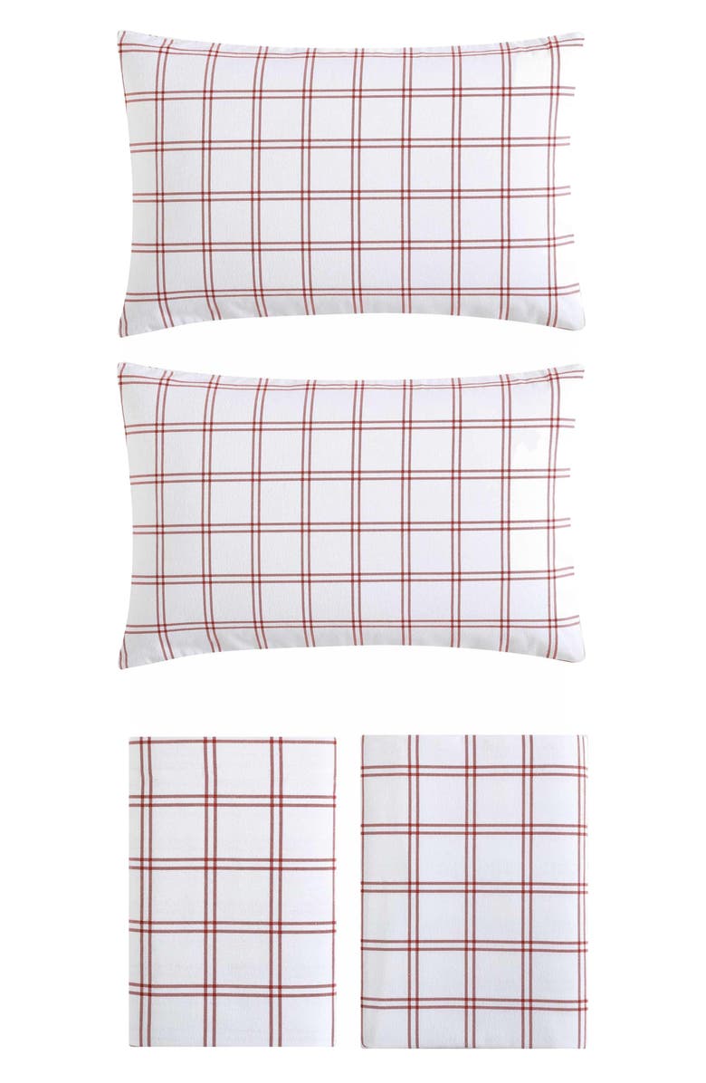 Eddie Bauer Westridge Plaid Flannel Sheet Set, Alternate, color, Dark Orange