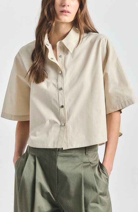 Olivia Crop Woven Shirt