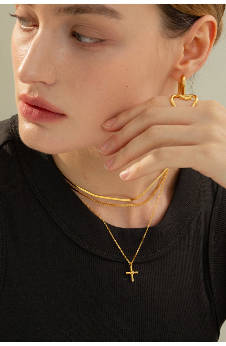 Bearfruit Jewelry Sterling Silver 18k Gold Plated Caroline Single Chain Necklace, Alternate, color, Gold