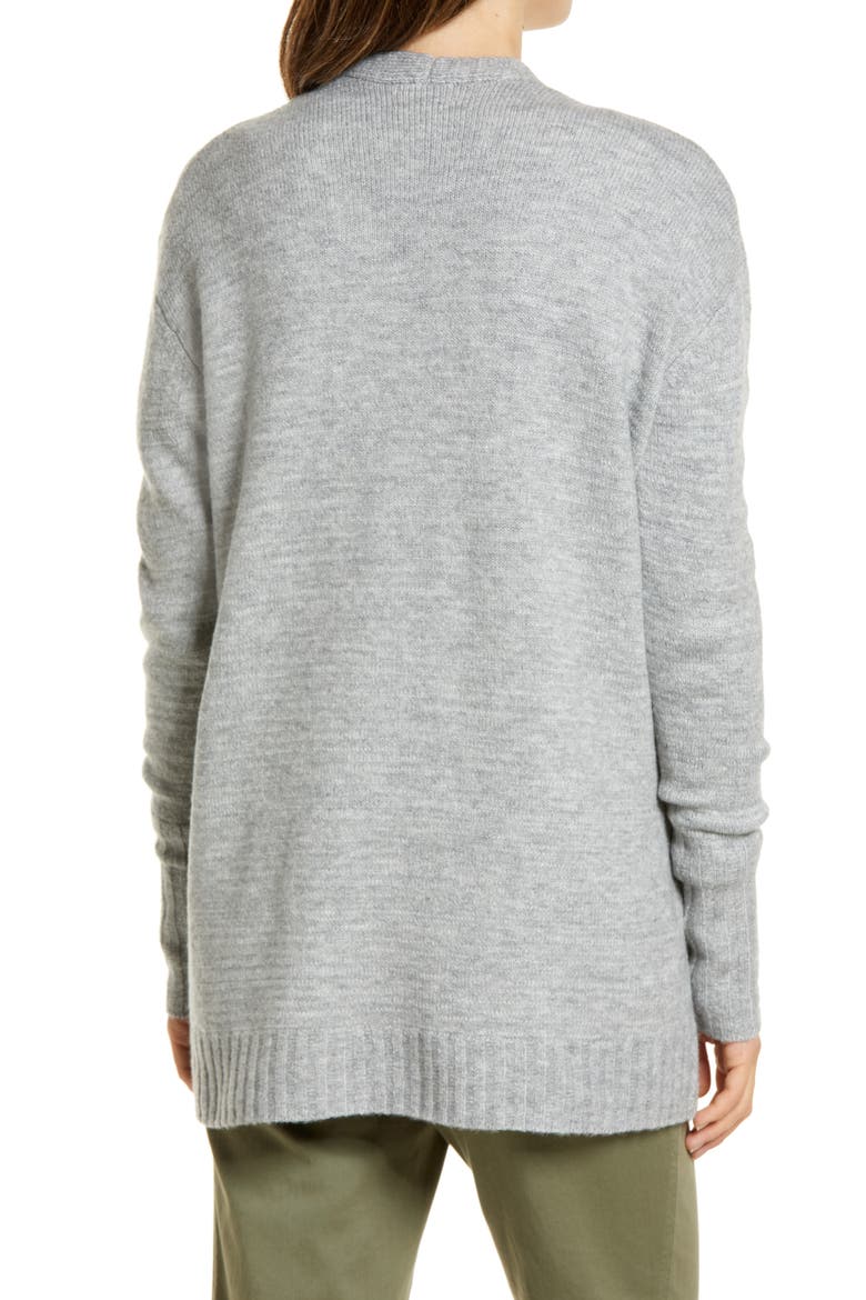 Open Front Cardigan, Alternate, color, GREY HEATHER