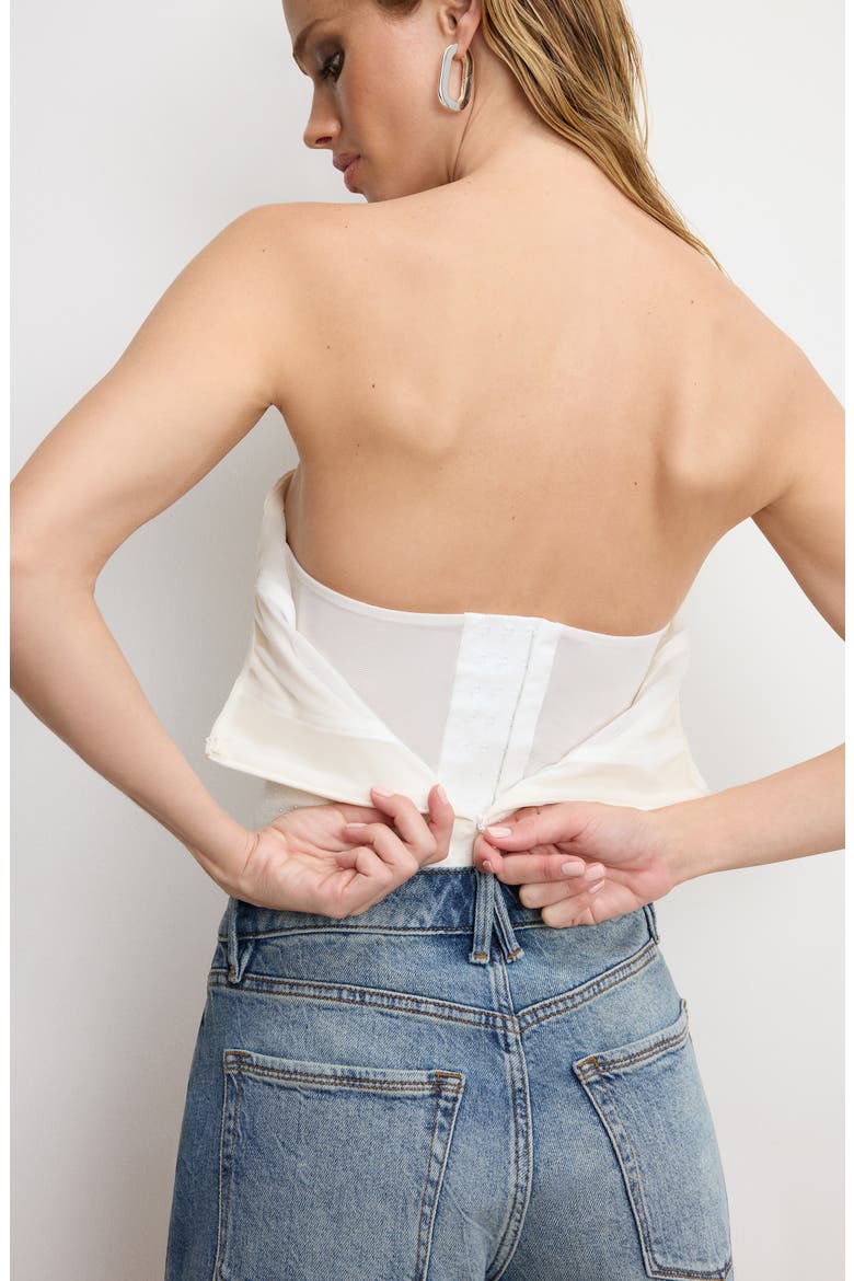 Sculpting Corset Strapless Crystal Bodysuit, Alternate, color, CLOUD WHITE001