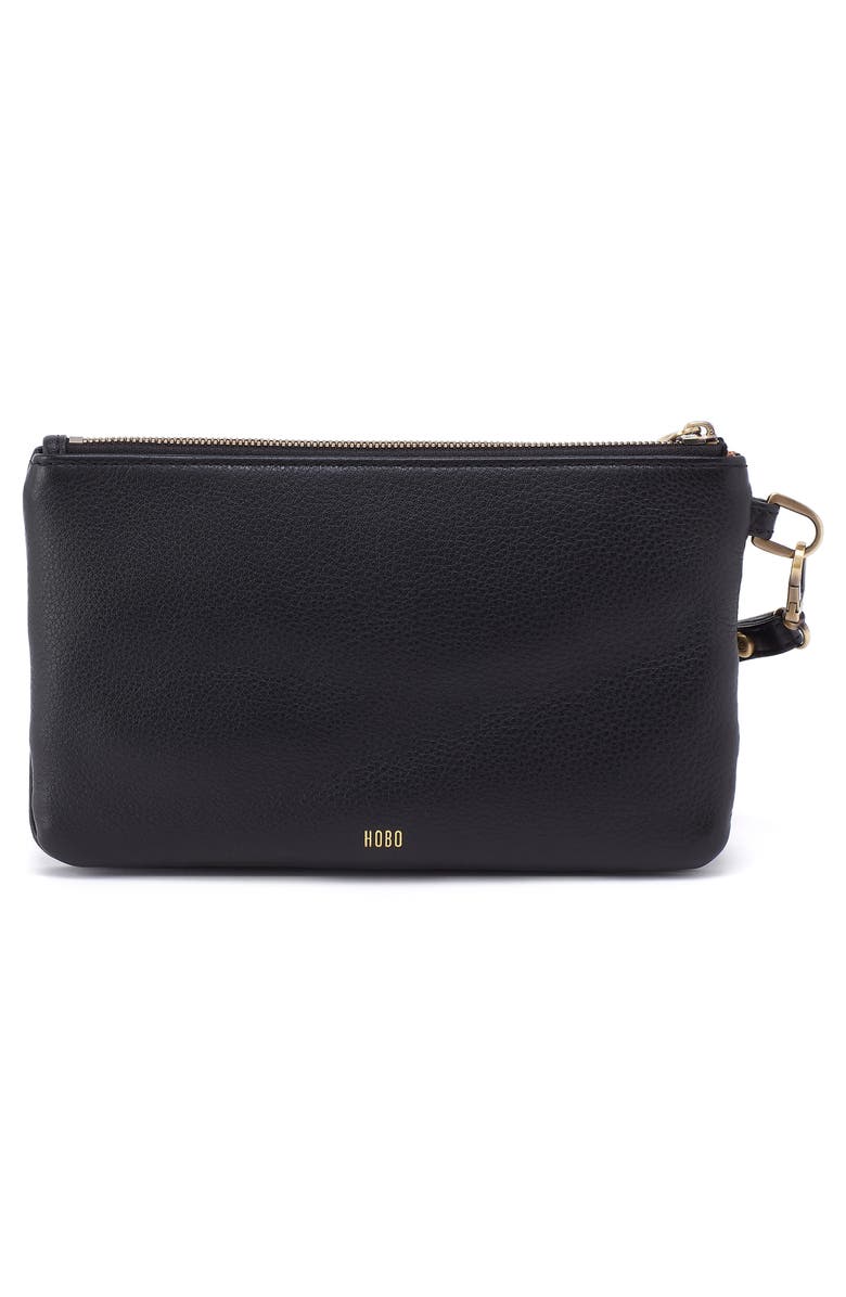 HOBO Goldie Leather Wristlet, Alternate, color, Black