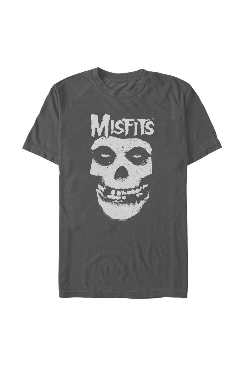 Men's Misfits Classic Fiend Skull Logo Distressed  Graphic T-Shirt, Alternate, color, Pepper