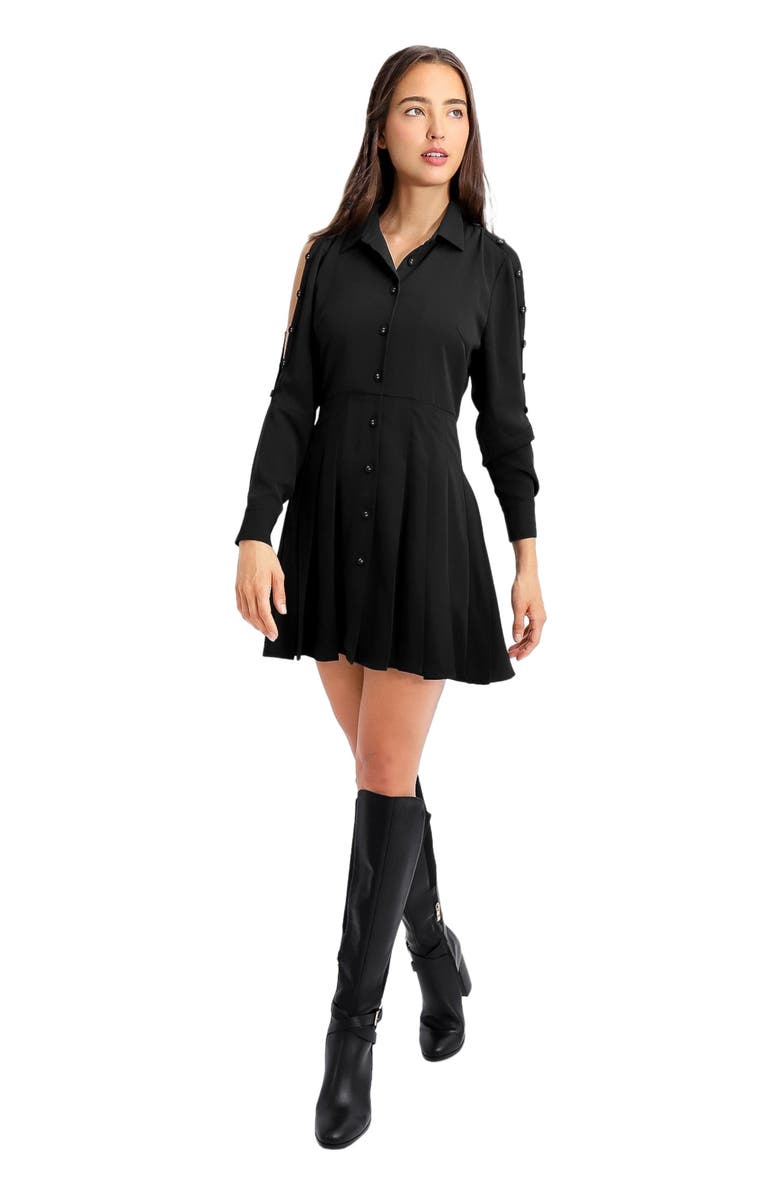 Belle & Bloom Boy Meets Girl Mini Dress, Main, color, Black