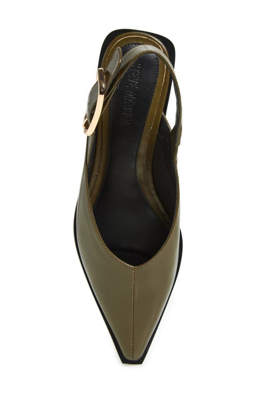 Steve Madden Shay Pointed Toe Slingback Flat In Green