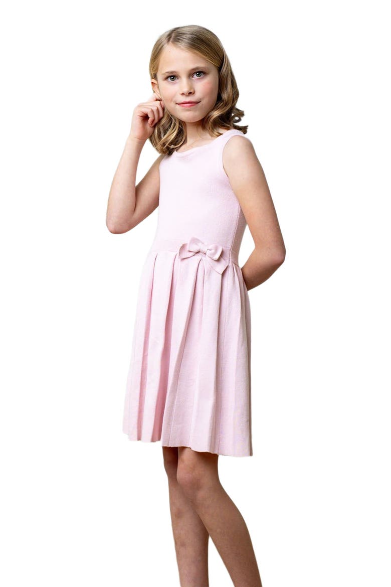 Girls' Organic Pleated Sweater Dress, Toddler, Alternate, color, Rose Marl