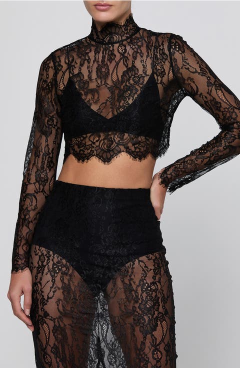Henriette Lace Cropped Top