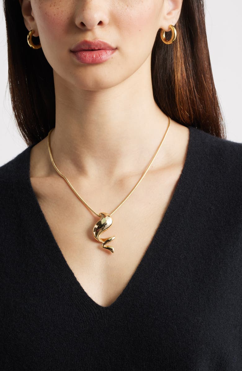 Nordstrom Spiral Pedant Necklace, Alternate, color, Gold