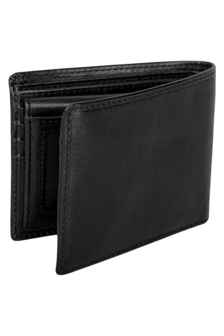RFID Secure Leather Left Wing Wallet, Alternate, color, BLACK