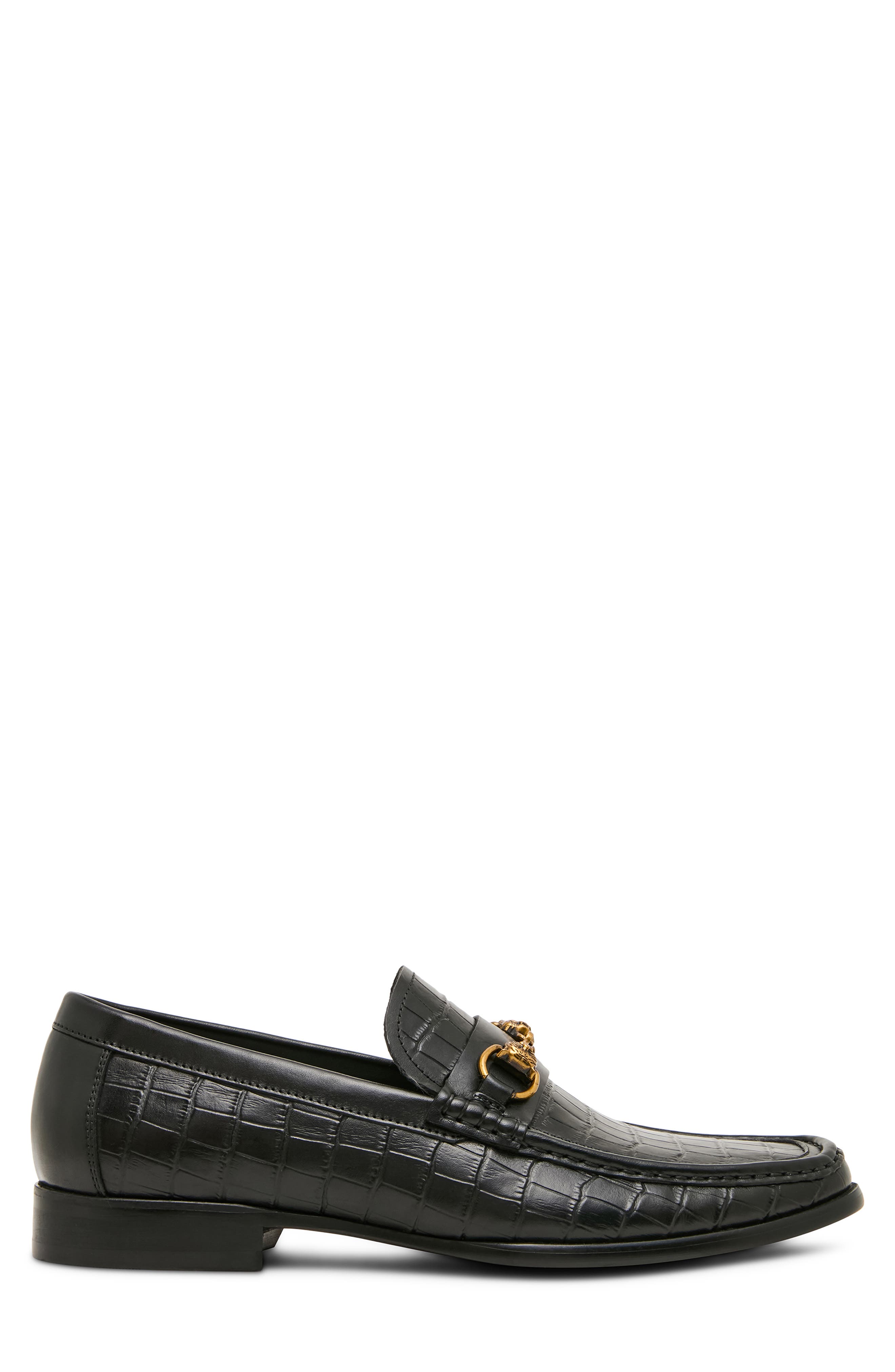 Brysin Croc Embossed Bit Loafer, Alternate, color, BLACK CROCO