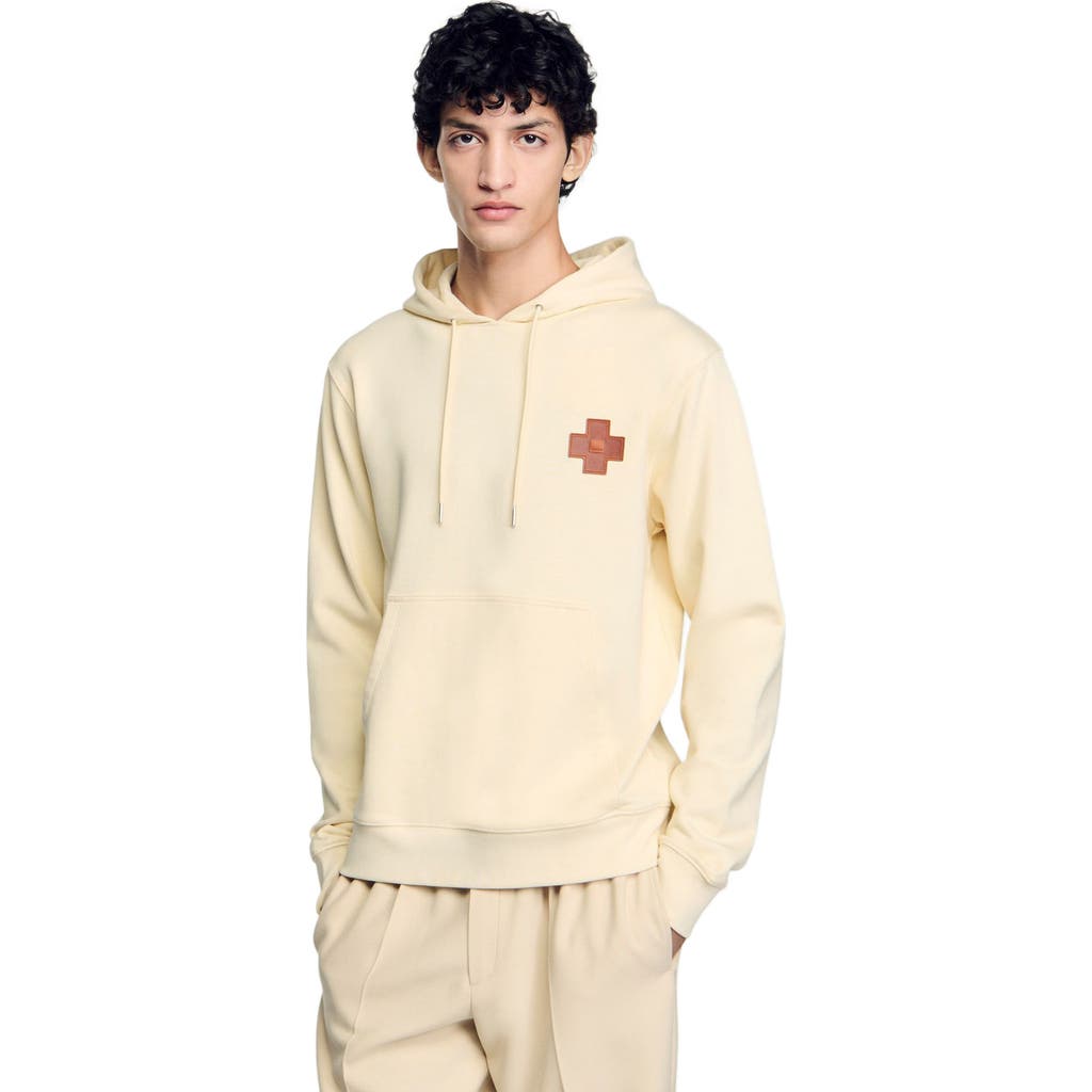 Sandro Square Cross Sweatshirt In Oats