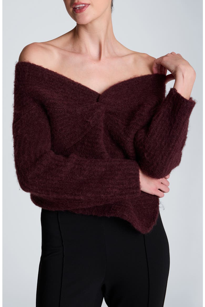Asymmetrical Drape Neck Chunky Sweater, Main, color, SUGAR BEET