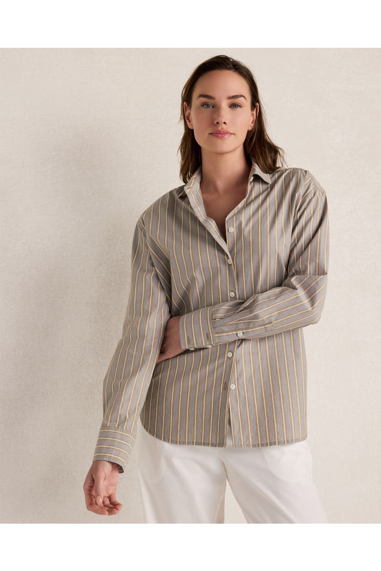The Daily Shirt in Organic Cotton Poplin Stripe, Main, color, Cappuccino Multi