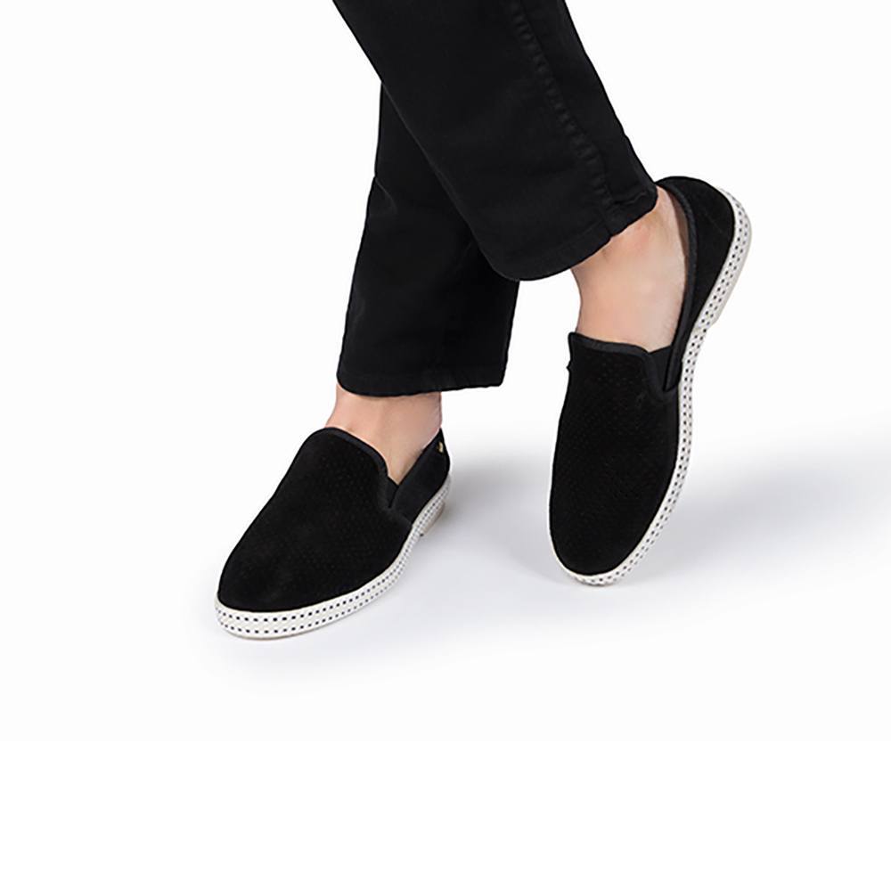 Rivieras Suede Slip-On Loafer, Alternate, color, Black