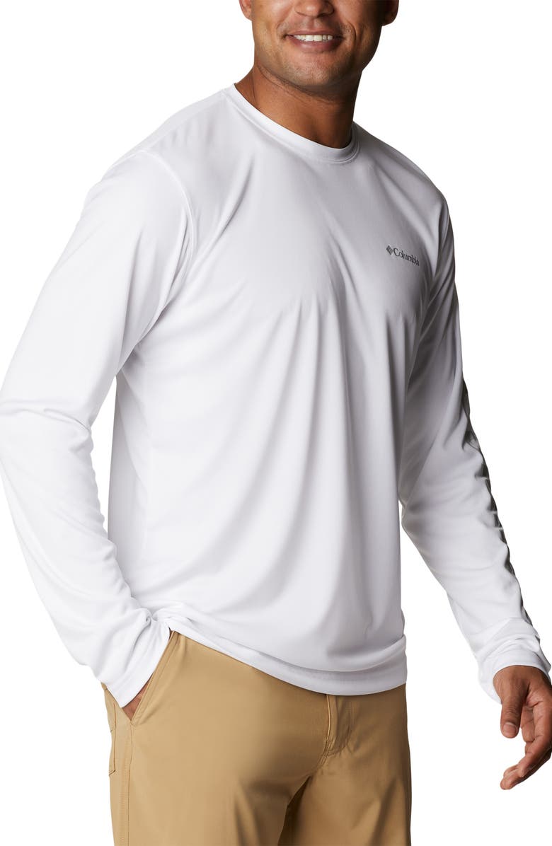 Columbia Rapid Creek Long Sleeve Graphic T-Shirt, Alternate, color, White/ Cool Grey