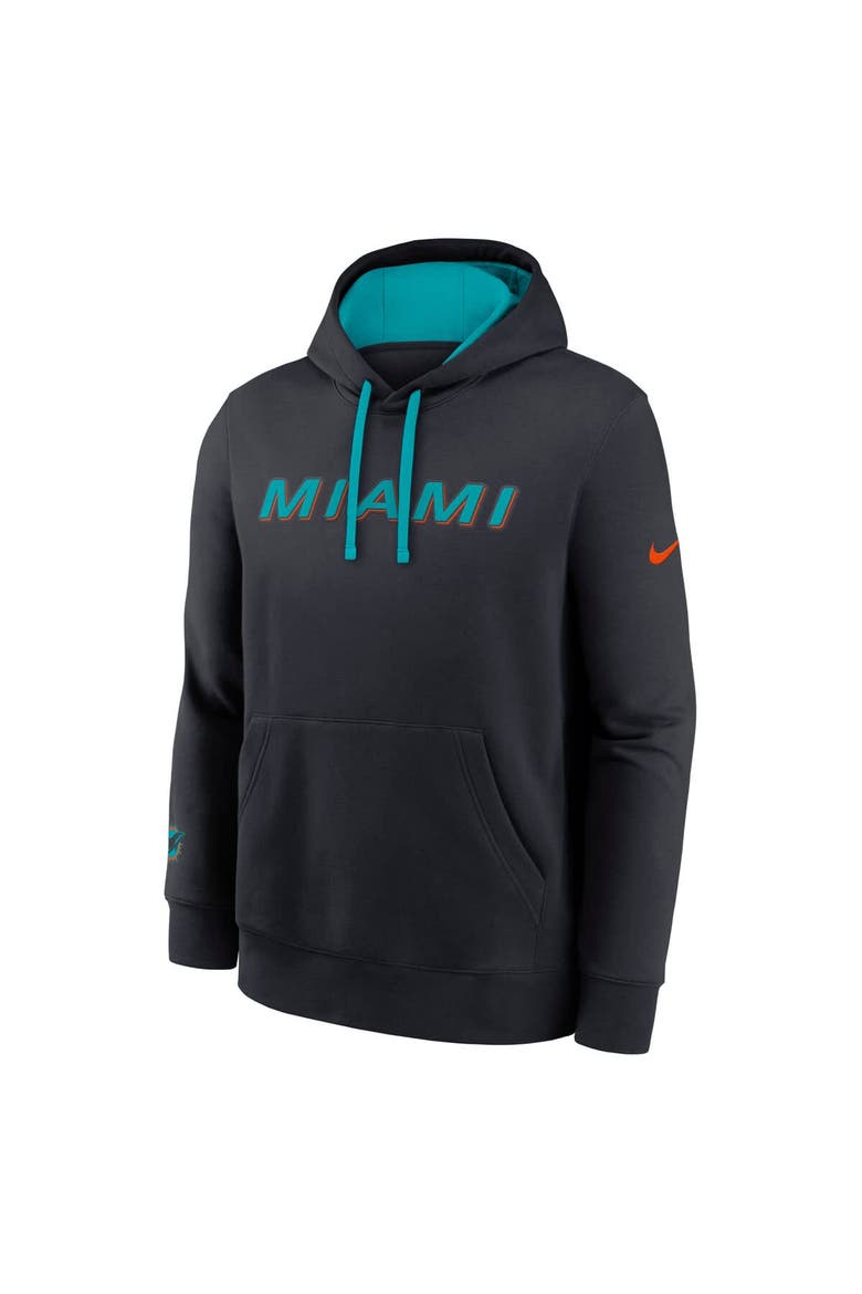 Men's Nike Pitch Blue Miami Dolphins 2025 Rivalries Collection Club Hoodie, Alternate, color, Navy