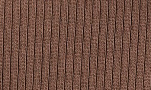 Vince Rib Ruffle Edge Pima Cotton Crewneck Top In Brown