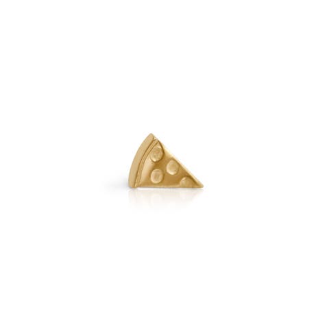 14K Yellow Gold Pizza Stud
