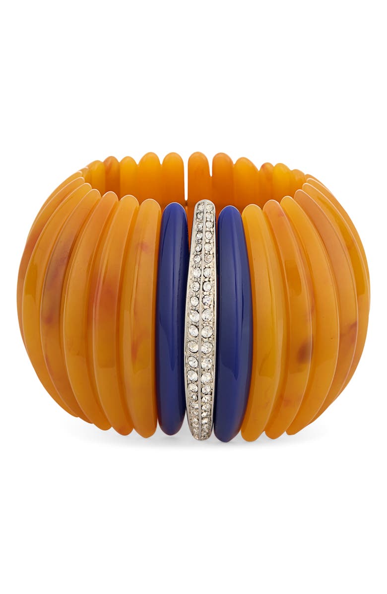 Kenneth Jay Lane Wide Stretch Bracelet, Main, color, Coral