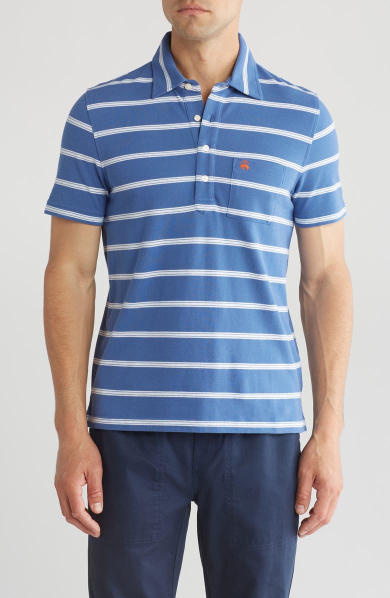 Brooks Brothers Stripe Short Sleeve Cotton Polo, Main, color,