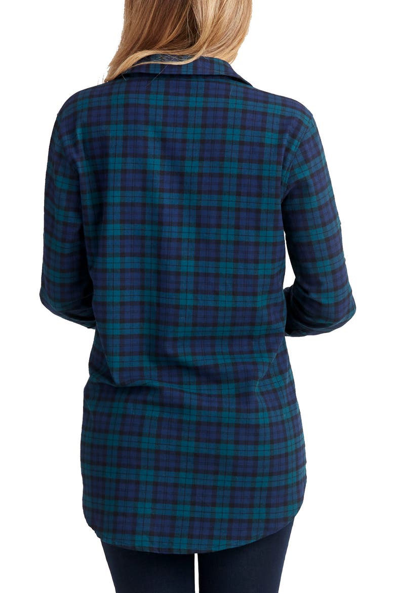 Sadie Maternity/Nursing Shirt, Alternate, color, BLUE GREEN PLAID