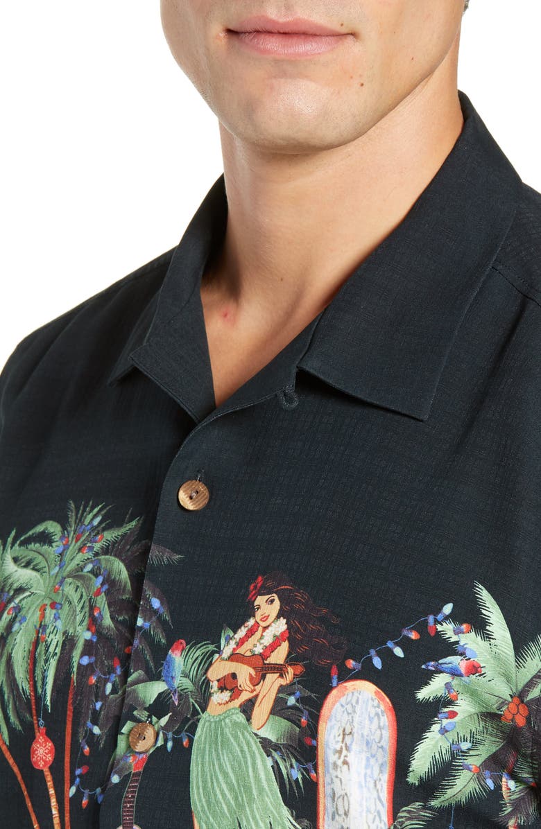 Tommy Bahama Mele Kalikimaka Silk Camp Shirt, Alternate, color, 
