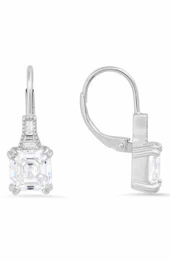 Queen Jewels Sterling Silver Vintage CZ Leverback Earrings