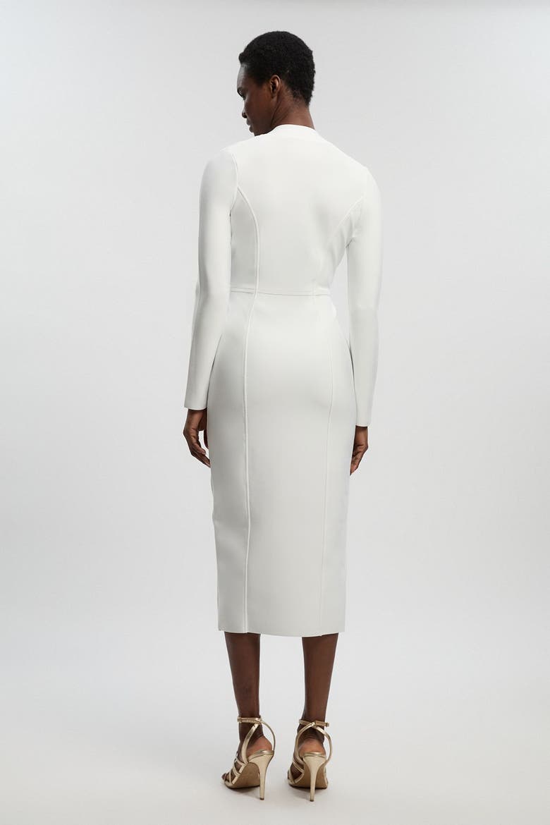 Bandage Zip Detail Midi Dress, Alternate, color, Ivory