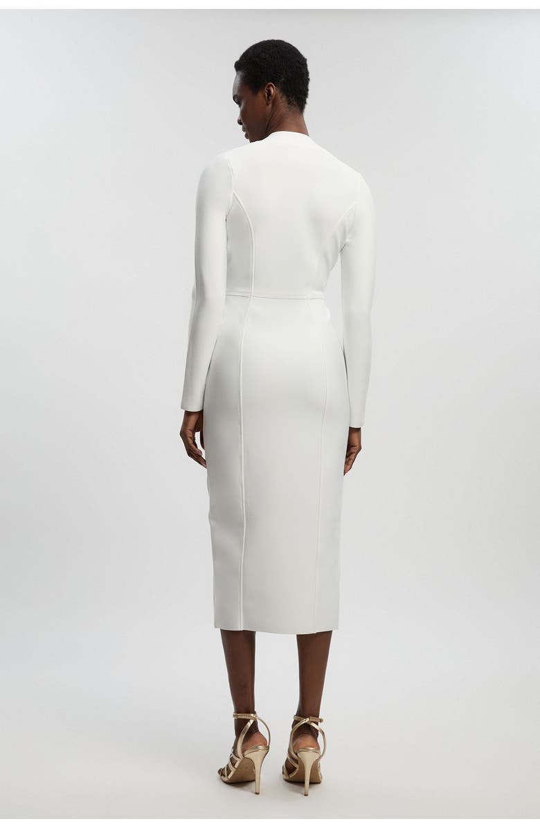 Karen Millen Bandage Zip Detail Midi Dress, Alternate, color, Ivory